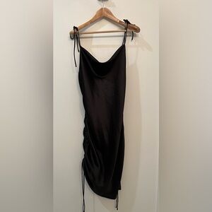 Y2K style silk black dress SZ S
